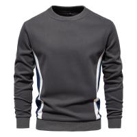 Sudaderas con cuello redondo de mezcla de algodón para hombre Patckwork, sudadera deportiva informal de moda con cuello redondo para hombre - details 4