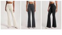 Leggings de yoga para acampar de cintura alta para mujer, pantalones deportivos de pierna ancha informales transpirables de alta gama para gimnasio - details 1