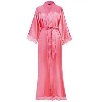 Vestido tipo kimono largo Sexy para mujer, bata de baño de encaje, lencería, camisón de seda helada, camisón de Color sólido, ropa de dormir de talla grande #     0701 - details 30