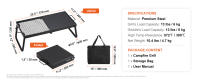 SucceBuy Parrilla plegable para fogata, rejilla de malla de acero resistente de 57 cm, parrilla portátil para acampar sobre fogata, estante de cocina para fogata con patas y bolsa de transporte para cocinar al aire libre con llama abierta - details 6