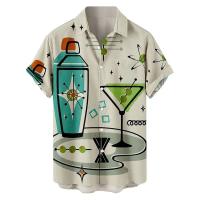 Camisa hawaiana de manga corta con cuello para hombre, suéter de lana informal, estampado vaquero, moderno, asequible, adecuado para el verano de 2024 - details 4