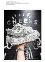 Hombres 2025 primavera y verano nueva malla de moda transpirable deportes ligeros suela suave papá popular versátil zapatos casuales. - details 0