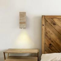Lámpara de pared wabi-sabi de estilo japonés con piedra de travertino amarilla, lámpara de pared de salón comedor para dormitorio, apliques de pared retro de diseño para exteriores - details 7
