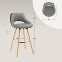 Taburete Bar Alto para Bistro, Cafetería y Cocina, con Funda de Piel - details 4