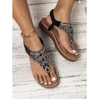 Sandalias Mujer 2025 con Cristales y Plataforma |   Tira en Dedo para Verano, Diseño Elegante y Fresco para Playa y Ciudad - details 25