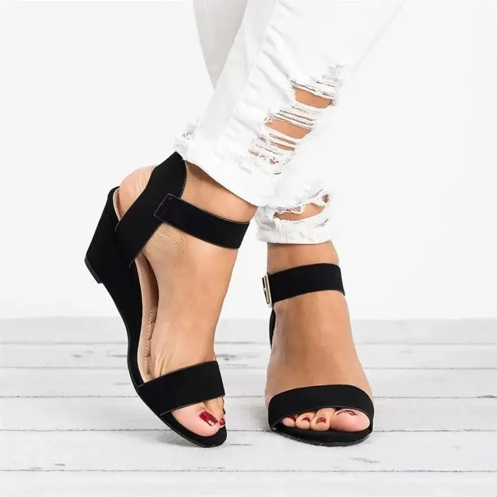 mujeres tacones cuña sandalias zapatos de verano - 1