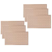 6 tapetes rectangulares tejidos para mesa, antideslizantes, de 18.0 x 12.0 in, texturizados, a prueba de arañazos, de PVC, para decoración del hogar, cocina, color rosa - details 0