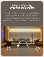 Aqara-bombilla LED inteligente T1 Zigbee 3,0, lámpara con Bluetooth E27, 2700K-6500K, 220-240V, para Xiaomi mihome Homekit - details 2