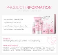 LAIKOU Sakura Kit de Cuidado de la Piel de 4 Piezas Limpiador Facial, Crema para los Ojos, Esencia de Rejuvenección, Aceite Nutritivo Herramientas de Cuidado de la Piel Facial - details 2