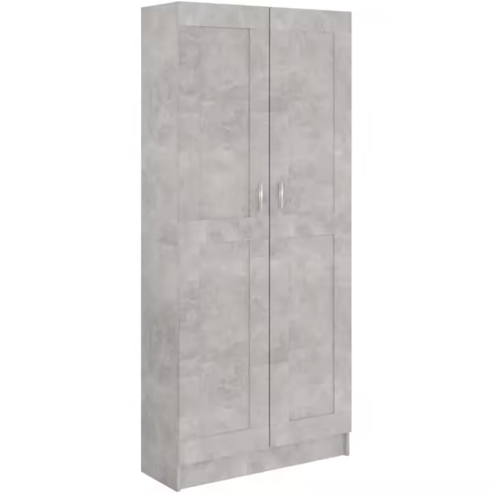 Armario de Libros Estante Estantería Soporte Almacenamiento Muebles Decoración Oficina Estudio Contrachapada Gris Hormigón 82,5x30,5x185,5 cm - 1