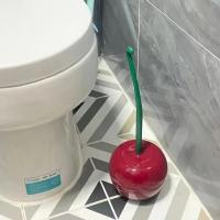 A Fun, Hidden Design, Novelty Cherry Toilet Brush, Creative Toilet Brush, Toilet Brush with Holder - details 1