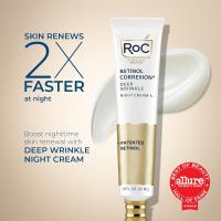 RoC Retinol Correxion Crema de noche antienvejecimiento para arrugas profundas, hidratante facial diario con manteca de karité, ácido glicólico y escualano, tratamiento para el cuidado de la piel, 1 onza (la embalaje puede variar) - details 1