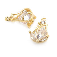 Colgantes de Tulipán de Bronce Dorado de 18K Diamante de Imitación de Alta Calidad - details 3