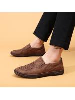 2025 nuevos zapatos de hombre de gran tamaño, de malla, informales, de cuero, con suela de piel de vaca, transpirables y sin cordones. - details 15