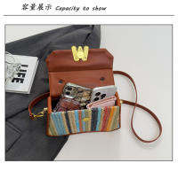 Moda arco iris portátil pequeño cuadrado bolsa 2025 primavera nueva luz de lujo bolsa de las mujeres versátil texturizado axilas bolsa de hombro - details 9