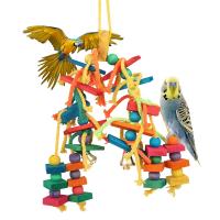 Juguetes de madera para loros, jaula de pájaros de amor, juguetes de entrenamiento divertidos, cuerda de algodón, juguete resistente a las mordeduras, producto para mascotas - details 0