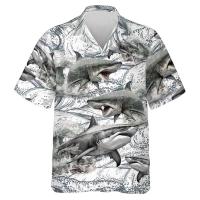 Ropa de playa hawaiana para hombre con estampados de animales interesantes, camisa con cuello de surf Aloha, vacaciones, manga corta, Hola - details 10