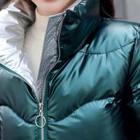 Chaqueta acolchada de algodón brillante para mujer, Chaqueta corta gruesa negra brillante, Parkas de algodón amarillo y rojo, prendas de vestir - details 9