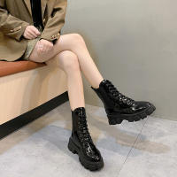 Nuevas botas cortas negras de moda geniales de moda botas de mujer de tacón grueso de suela gruesa - details 30
