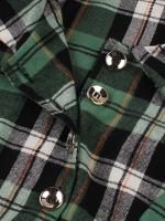 2025 nuevo Hepburn Retro Turn-Down Collar Plaid Rockabilly vestidos de Navidad mujeres invierno 3/4 longitud manga bolsillos vestido elegante - details 4