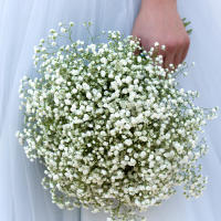 90 cabezas 52cm flores artificiales blancas boda DIY ramo decoración arreglo plástico bebés aliento flor falsa decoración del hogar - details 15