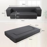 70 x 190 cm Sillón Cama Plegable, Sofá Cama Plegable con Espuma de Memoria y Almohada, Colchón de Suelo para Yoga, Oficina, Salón, Futon Sofá Cama Portada Lavable Unos, Gris Claro - details 51