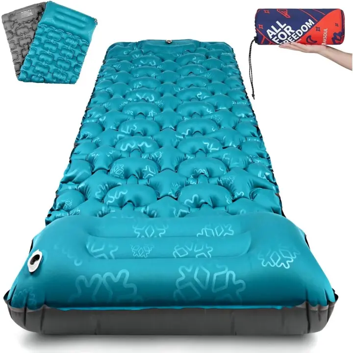 Colchón Inflable Ultraligero para Acampar Individual Portátil con Bomba de Pie - 1