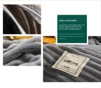 Juego de Ropa de Cama de Lujo Sencillo Cubierta de Edredón de Vellón de Copo de Nieve Engrosado para Invierno Colores Sólidos Gris Amarillo - details 8