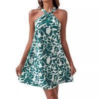 Vestido verde sin mangas con volantes para mujer - details 1