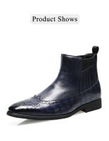 Botas cortas Chelsea de hombre con punta puntiaguda más el tamaño de los zapatos de hombre - details 11