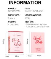 HANDAIYAN Resaltador de Contorno 3 en 1, Paleta de maquillaje, Resplandor Mate, Iluminador pigmentado, bronceador, 3 Colores - details 2