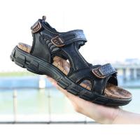 Sandalias cómodas de verano para hombre, zapatos suaves para playa y exterior, transpirables, informales de cuero - details 2
