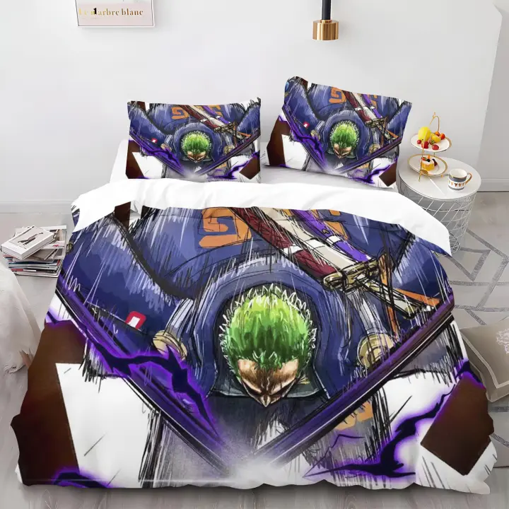 Funda de Edredón de Luffy D de One Piece con Impresión 3D Juego de Cama Suave para Niños - 1