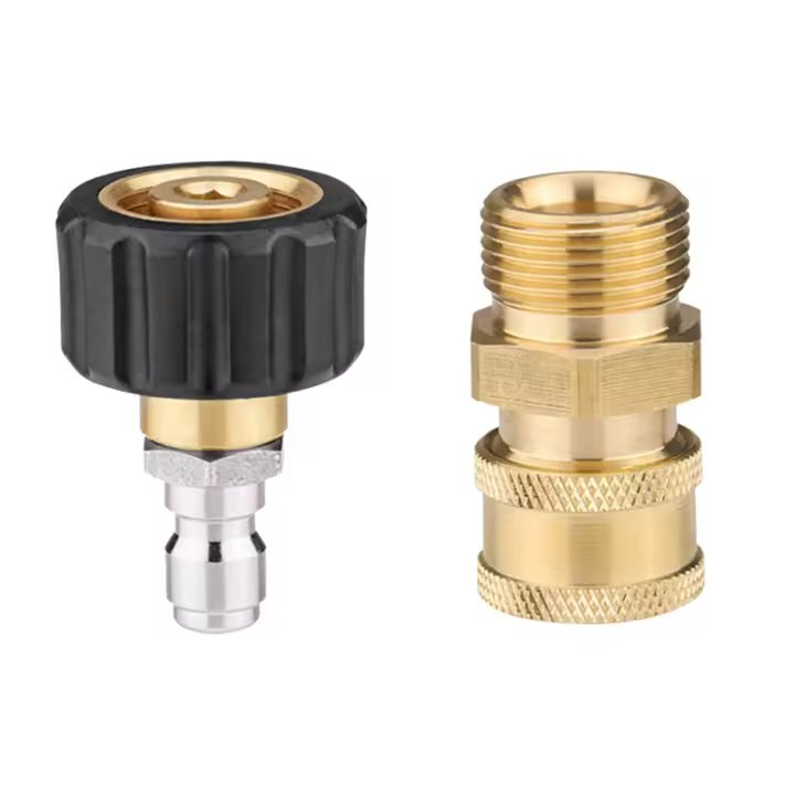 Juego de adaptadores para lavadora a presión M22-14 mm giratorio 1/4 conector a presión de rosca externa interna - 1
