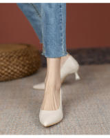 Francés desnudo tacones altos zapatos de mujer stiletto primavera y otoño 2025 nueva primavera solo zapatos profesionales trabajo zapatos de cuero tacón medio - details 10