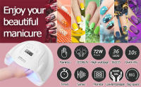 Secador de Uñas LED Profesional LULAA Sun X5Plus 72W Lámpara de Secado de Manicura de Salón para Herramientas de Belleza - details 0