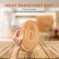Salvamanteles de ratán para platos calientes, almohadillas calientes aisladas, soporte duradero para mesa, esteras resistentes al calor para cocina, 4 Uds. - details 6