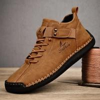 Zapatos Casuales de Cuero Hechos a Mano para Hombre 2024 Zapatillas Deportivas Transpirables para Exteriores - details 4