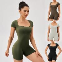 Mono de Entrenamiento de Verano Ropa Corta de Yoga de Una Pieza para Mujer Ropa Deportiva de Realce - details 0
