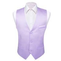 Chaleco de satén de seda sólida para hombre, chaqueta Formal sin mangas, color rojo liso, Tops informales para bodas y negocios, de diseñador, - details 32