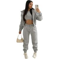 Conjunto de ropa de mujer de 3 piezas, suéter con capucha con forro polar, camiseta sin mangas y pantalones deportivos - details 15