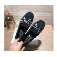 Zapatos planos de piel de visón con lazo de cristal para mujer, mocasines de algodón de felpa cálidos, cuentas de cordones de punta cuadrada, Invierno - details 14