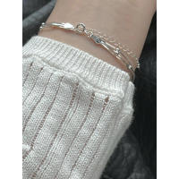 Saiyna Korean S Pure Pulsera de cuentas espaciadoras de hueso de serpiente de tres capas para mujer, joyería simple en capas, accesorios de plata - details 3