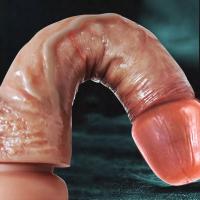 Consolador ultra realista Consoladores de silicona duales, consolador principiante curvo realista de 9 "para punto G y juego anal con potente ventosa, juguete sexual para pene manos libres para mujeres y hombres sexuales - details 4