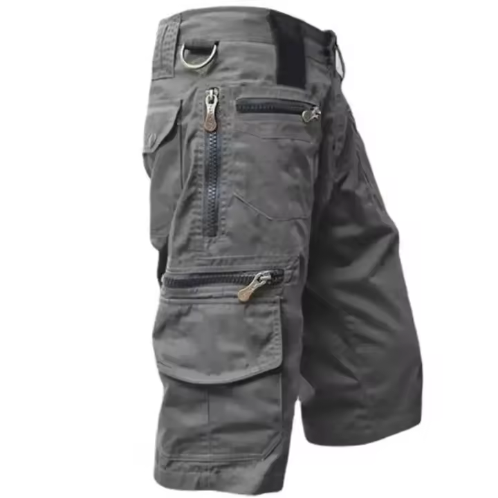 Pantalones cortos para hombre Pantalones cortos para correr Color sólido Multibolsillos Verano Casual Pantalones cortos cargo rectos Pantalones cortos para hombre - 1