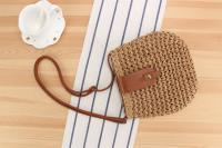 Bolsa de papel tejida pequeña para fotografía, bolsa cruzada versátil, estilo bosque, playa, vacaciones en la playa, nueva cuerda - details 5
