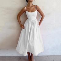 Vestido Midi Sin Mangas De Encaje Rosa Elegante Para Mujer Verano 2024 Estilo Casual Traje De Vestir A-Line Zipper - details 7