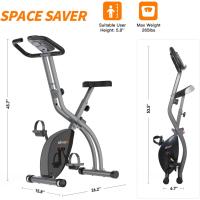 Bicicleta estática plegable 8 niveles de resistencia con sensor de frecuencia cardíaca + soporte para teléfono - details 2