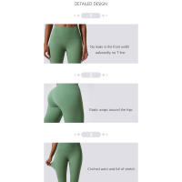 Pantalones de yoga de tela súper suave, mujeres de cintura alta, leggings de gimnasio transpirables de alta calidad para mujeres - details 1