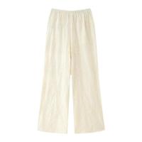 - Acogedora moda de verano bordada para mujer, top hueco sin mangas con cuello redondo + pantalones rectos con cordón, informal sólido - details 9